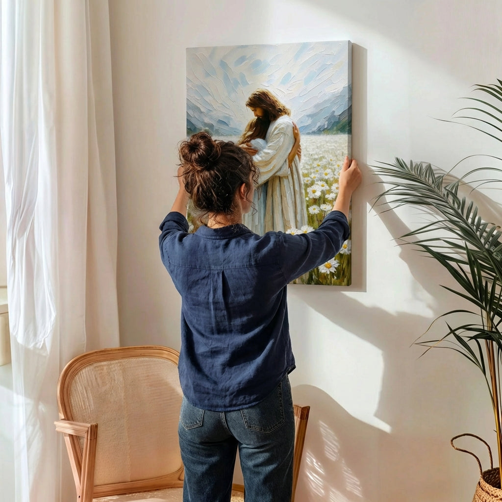 Jesus Hugging a Woman - Canvas