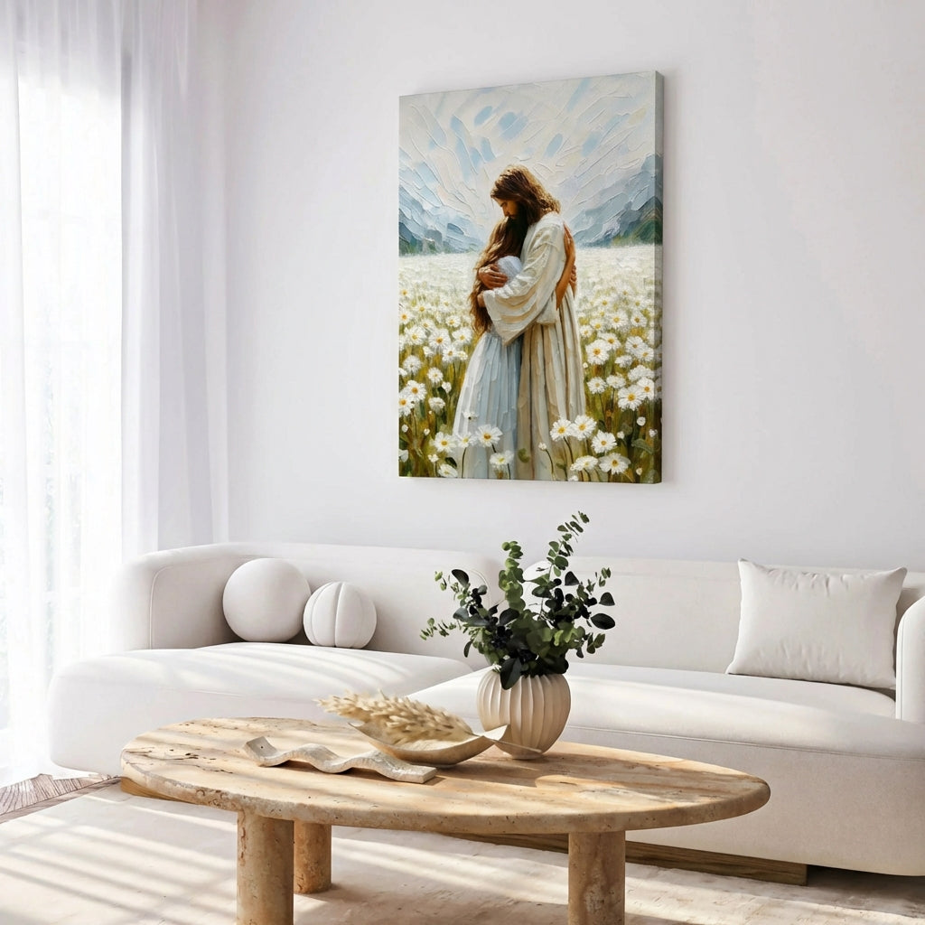 Jesus Hugging a Woman - Canvas