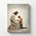 Jesus Praying With Little Boy - Canvas