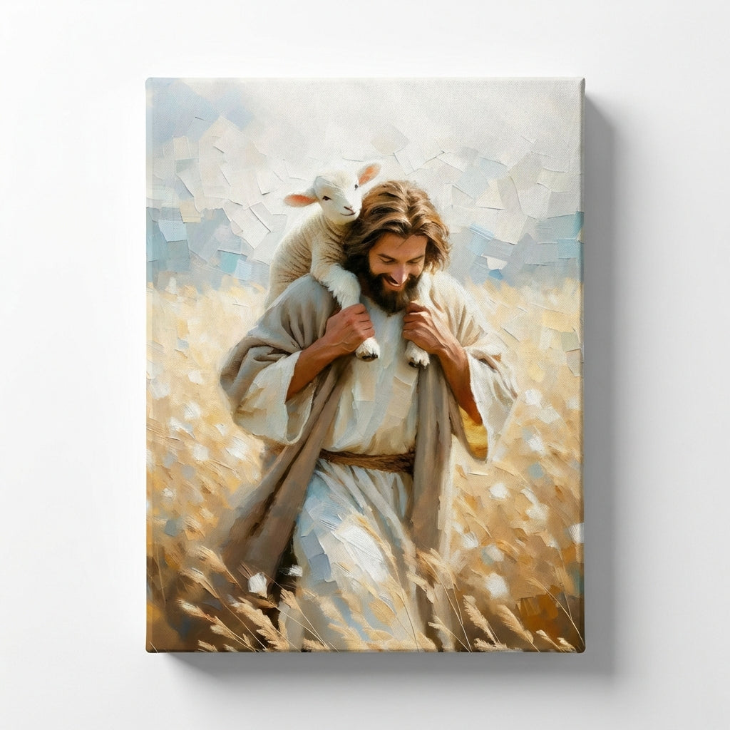 Jesus Carrying Little Lamb Home - Canvas