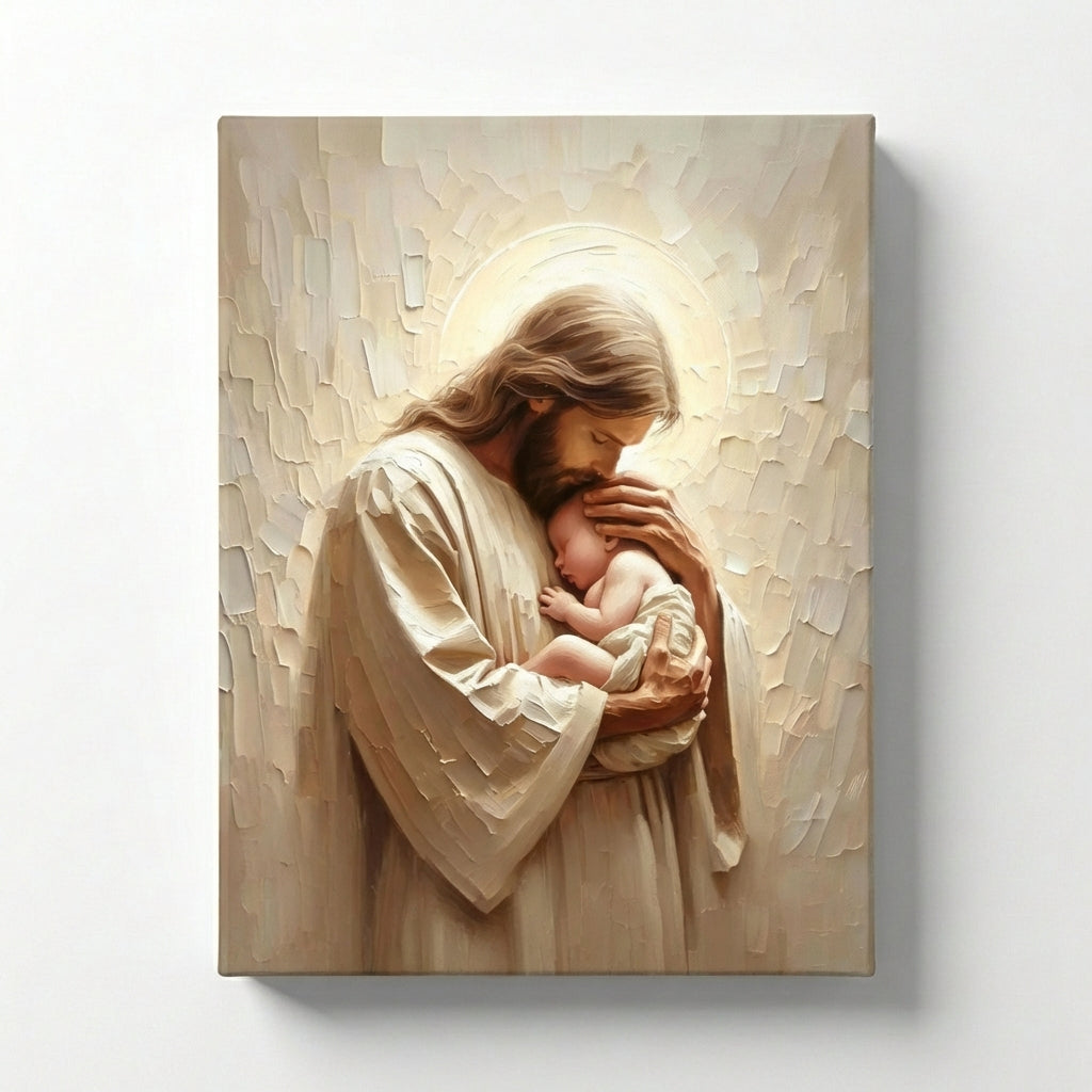 Jesus Holding a Baby - Canvas