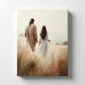 Jesus Walking With a Woman - Canvas