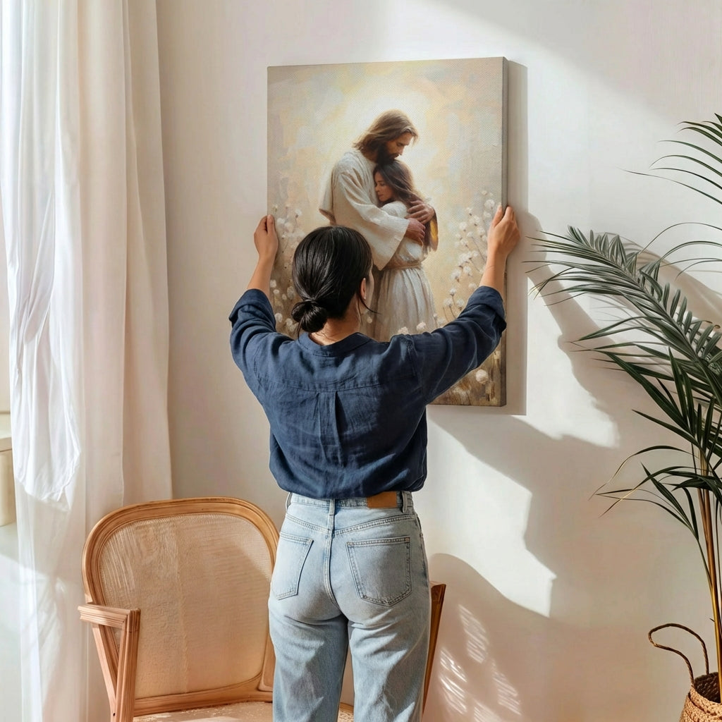 Jesus Hugging a Woman IV - Canvas