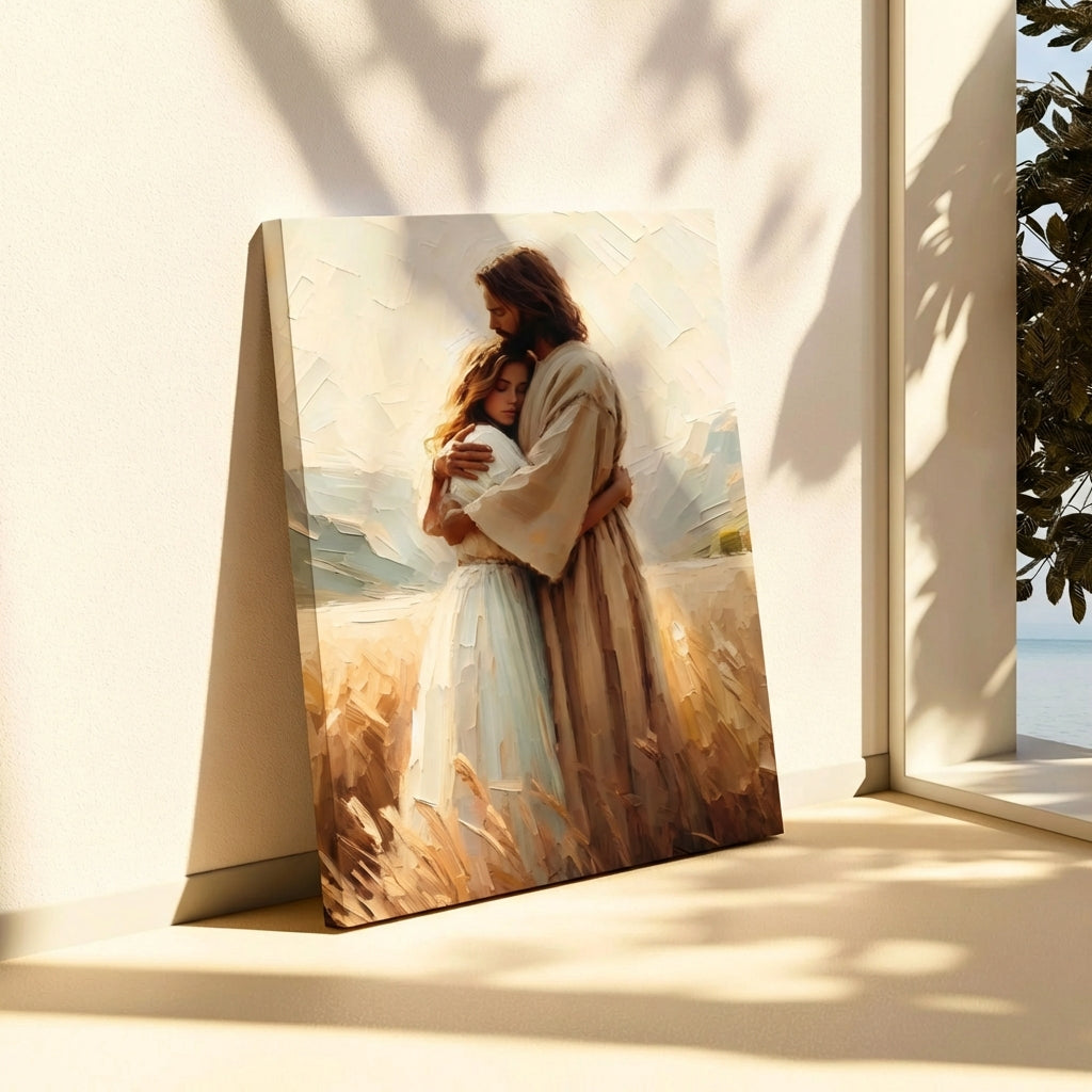 Jesus Hugging a Woman II - Canvas