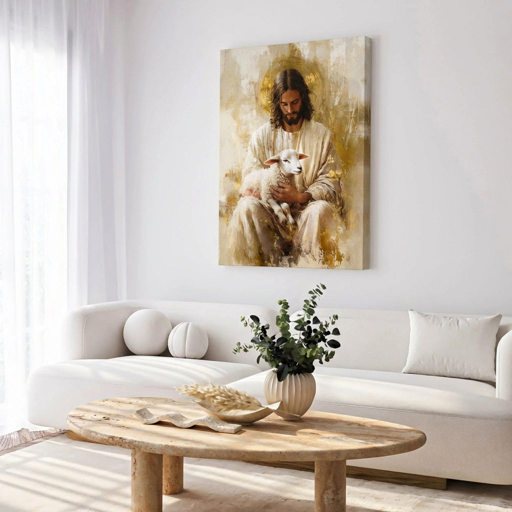Jesus and the Lamb - Canvas