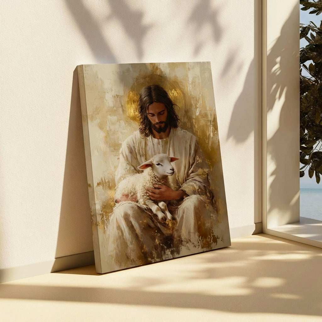 Jesus and the Lamb - Canvas